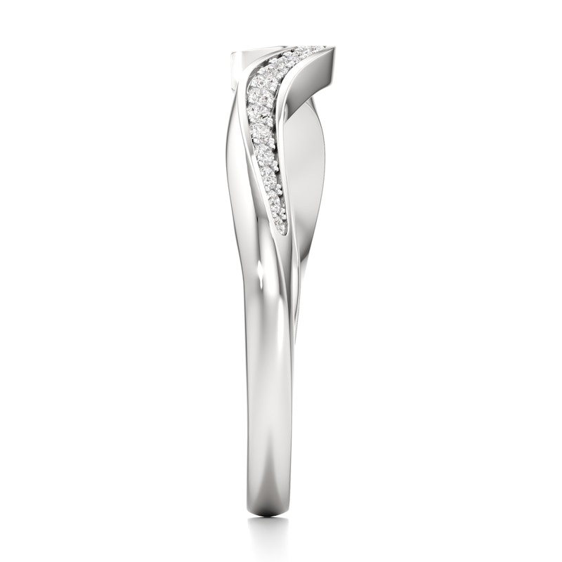 Main Image 3 of J'Lure Lab-Grown Diamond Contour Wedding Band 1/8 ct tw 18K White Gold