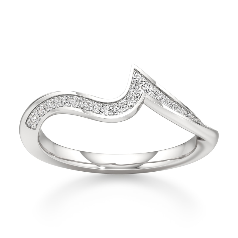 Main Image 1 of J'Lure Lab-Grown Diamond Contour Wedding Band 1/6 ct tw 18K White Gold