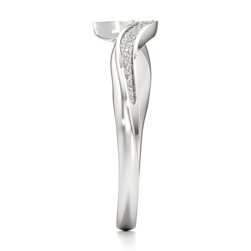 Main Image 3 of J'Lure Lab-Grown Diamond Contour Wedding Band 1/6 ct tw 18K White Gold