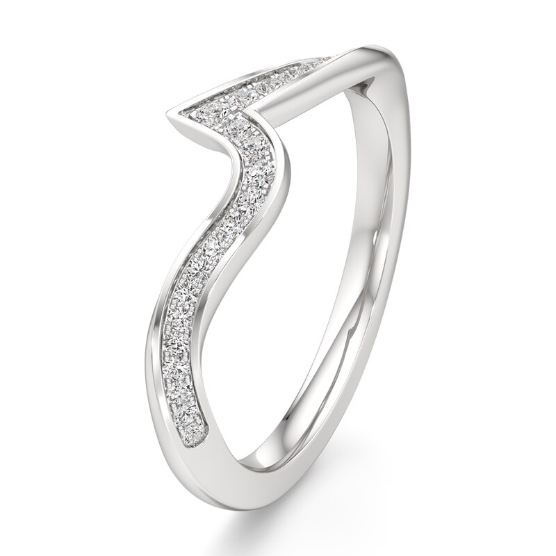 Main Image 4 of J'Lure Lab-Grown Diamond Contour Wedding Band 1/6 ct tw 18K White Gold
