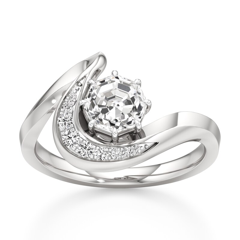 Main Image 1 of J'Lure Octagon Step-Cut Lab-Grown Diamond Engagement Ring 1 ct tw 18K White Gold