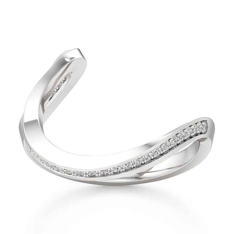Main Image 1 of J'Lure Lab-Created Diamond Contour Wedding Band 1/6 ct tw 18K White Gold