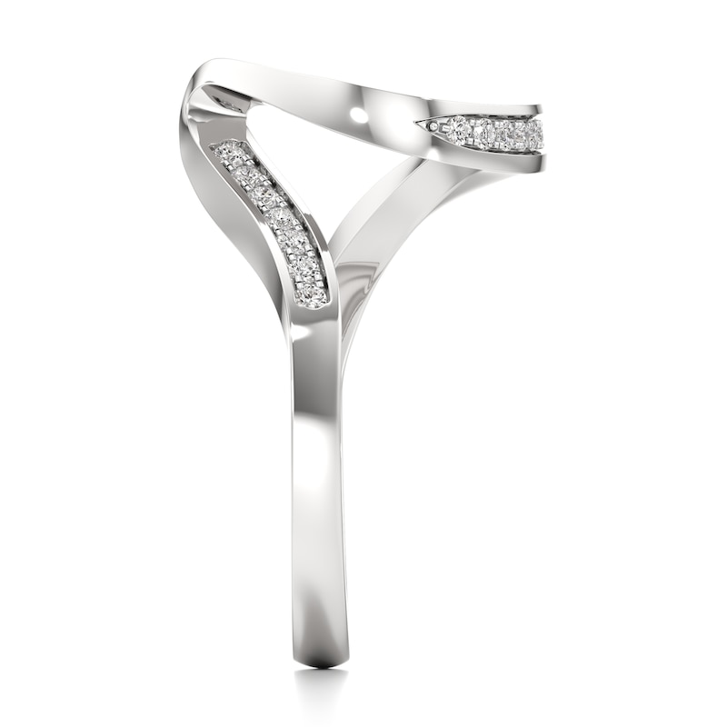 Main Image 3 of J'Lure Lab-Created Diamond Contour Wedding Band 1/6 ct tw 18K White Gold
