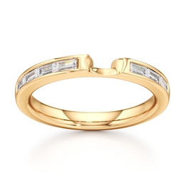 J'Lure Baguette-Cut Lab-Grown Diamond Contour Wedding Band 1/3 ct tw 18K Yellow Gold