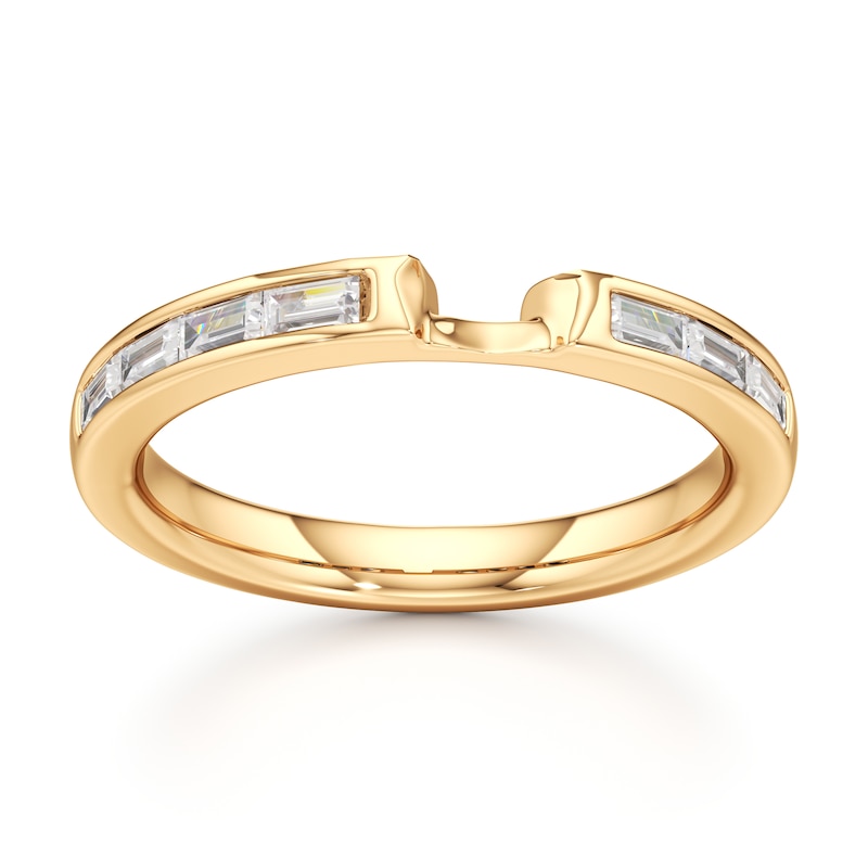 Main Image 1 of J'Lure Baguette-Cut Lab-Grown Diamond Contour Wedding Band 1/3 ct tw 18K Yellow Gold