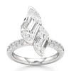 Thumbnail Image 1 of J'Lure Leaf Step-Cut Two-Stone Lab-Grown Diamond Engagement Ring 4-5/8 ct tw 18K White Gold