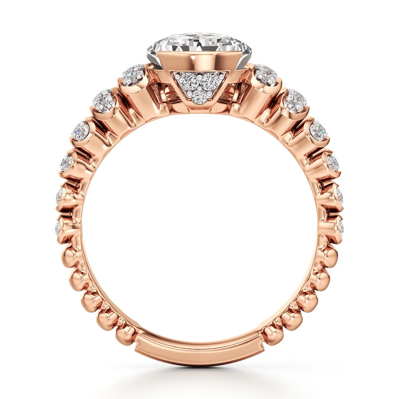 Main Image 2 of J'Lure Pear Step-Cut Lab-Grown Diamond Engagement Ring 3-3/8 ct tw 18K Rose Gold