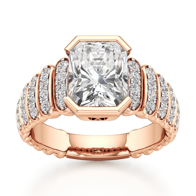 Main Image 1 of J'Lure Radiant Brilliant-Cut Lab-Grown Diamond Engagement Ring 3-1/2 ct tw 18K Rose Gold