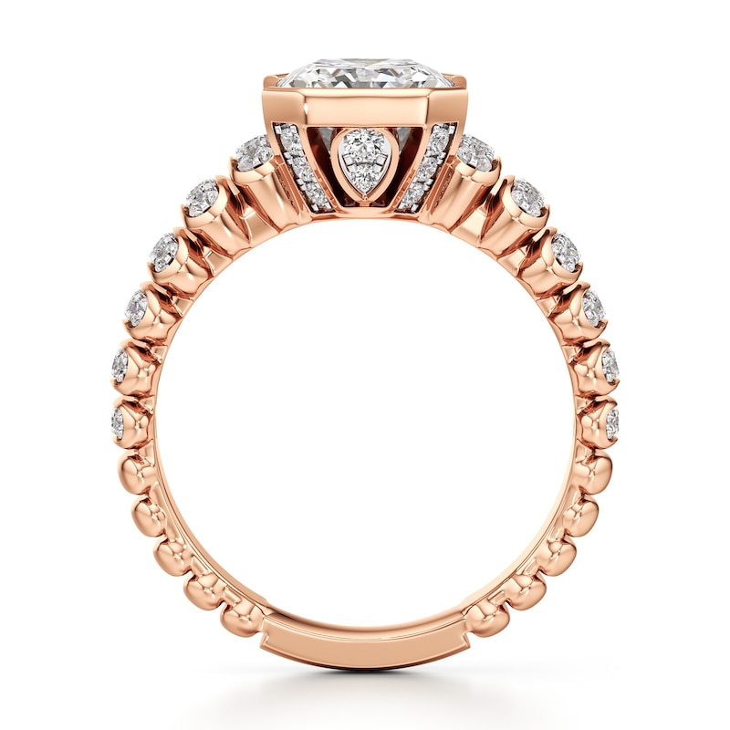 Main Image 2 of J'Lure Radiant Brilliant-Cut Lab-Grown Diamond Engagement Ring 3-1/2 ct tw 18K Rose Gold