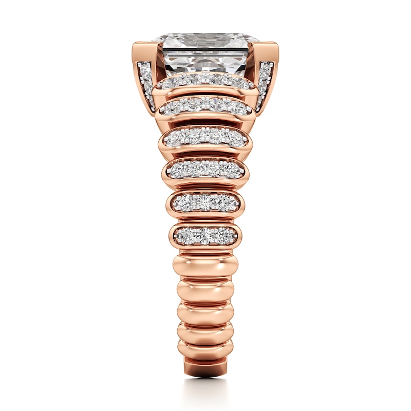 Main Image 3 of J'Lure Radiant Brilliant-Cut Lab-Grown Diamond Engagement Ring 3-1/2 ct tw 18K Rose Gold