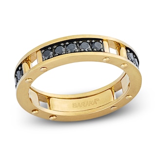 Baraka Men's Black Diamond Ring 1 ct tw 18K Yellow Gold