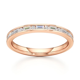 J'Lure Baguette & Round-Cut Lab-Grown Diamond Wedding Band 1/3 ct tw 18K Rose Gold