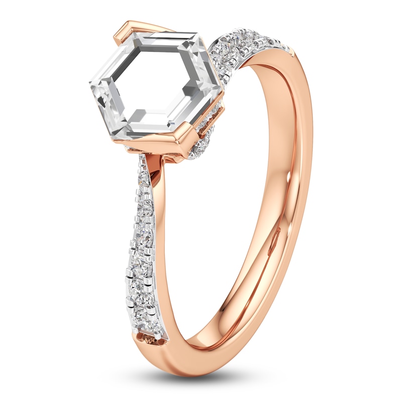 Main Image 2 of J'Lure Hexagon Portrait-Cut Lab-Grown Diamond Engagement Ring 1-3/8 ct tw 18K Rose Gold