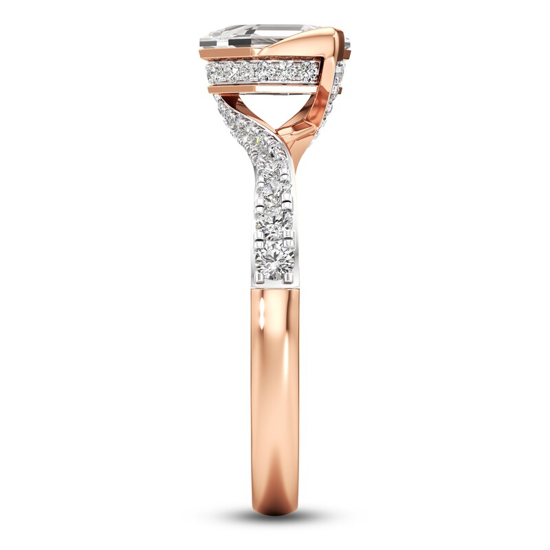 Main Image 3 of J'Lure Hexagon Portrait-Cut Lab-Grown Diamond Engagement Ring 1-3/8 ct tw 18K Rose Gold