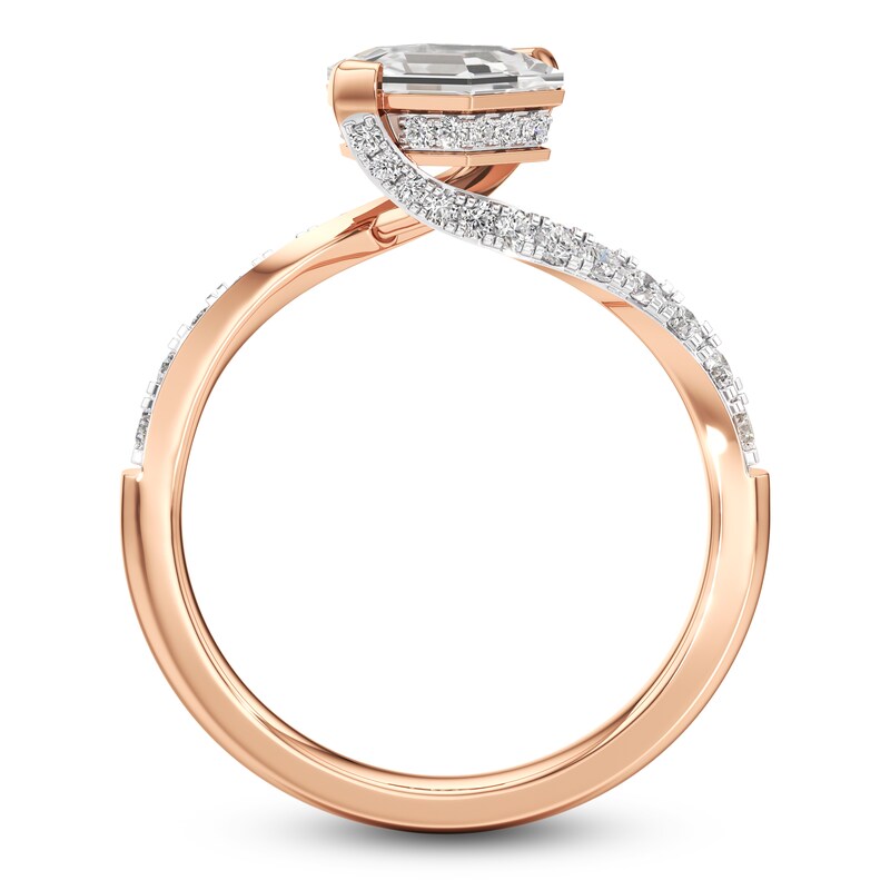 Main Image 4 of J'Lure Hexagon Portrait-Cut Lab-Grown Diamond Engagement Ring 1-3/8 ct tw 18K Rose Gold