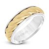 Thumbnail Image 2 of ArtCarved Men's Satin Twist Wedding Band 14K Two-Tone Gold 7mm