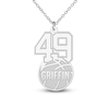 Thumbnail Image 2 of Engravable Sports Number Necklace 14K White Gold 18"