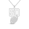 Thumbnail Image 3 of Engravable Sports Number Necklace 14K White Gold 18"