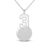 Thumbnail Image 7 of Engravable Sports Number Necklace 14K White Gold 18"