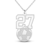 Thumbnail Image 10 of Engravable Sports Number Necklace 14K White Gold 18"