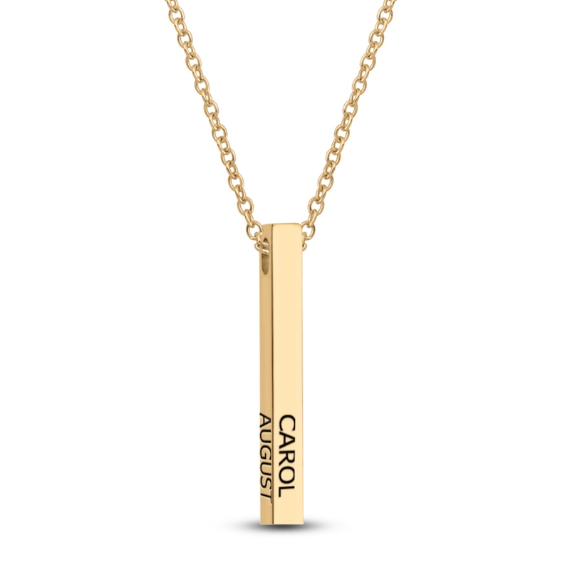 Main Image 1 of Engravable Stick Necklace 10K Yellow Gold 20"