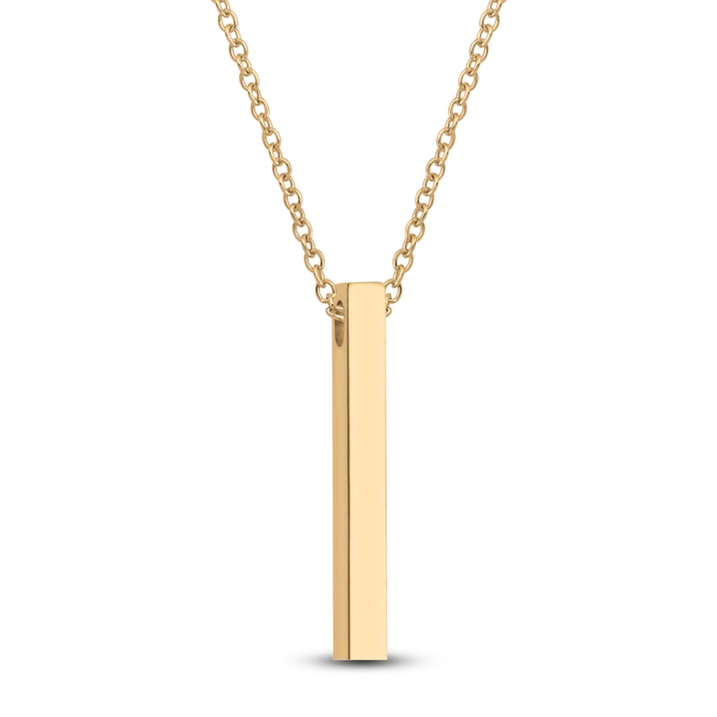 Main Image 2 of Engravable Stick Necklace 10K Yellow Gold 20"
