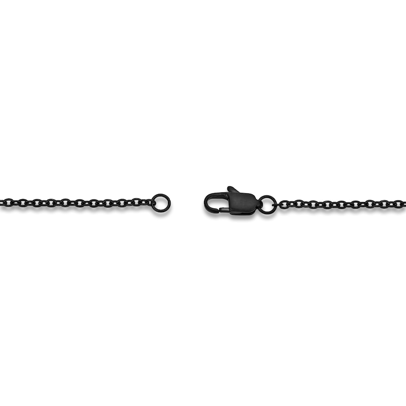 Main Image 4 of Men's Cross Necklace Black Ion-Plated Stainless Steel 22"