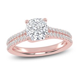 Cushion-Cut Lab-Grown Diamond Engagement Ring 1-1/4 ct tw 14K Rose Gold