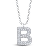 Thumbnail Image 1 of Shy Creation Diamond Letter B Pavé Necklace 1/10 ct tw 14K White Gold 18" SC55028331-B
