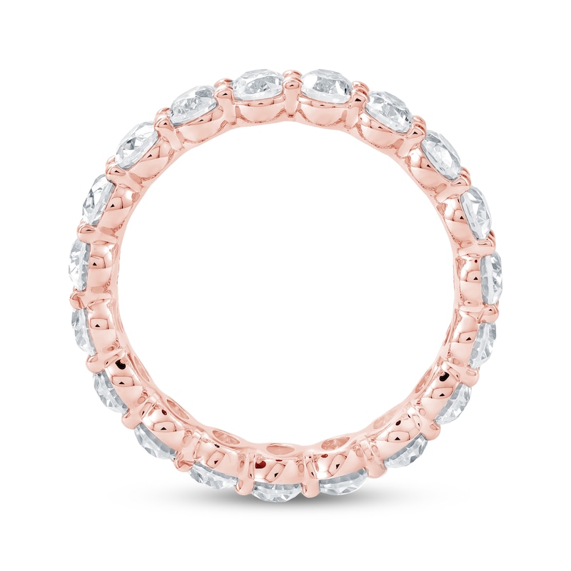 Main Image 3 of Oval-Cut Lab-Grown Diamond Eternity Band 3 - 4 ct tw 14K Rose Gold