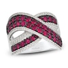 Thumbnail Image 1 of Le Vian Natural Ruby & Diamond Crossover Ring 1/2 ct tw 14K Vanilla Gold