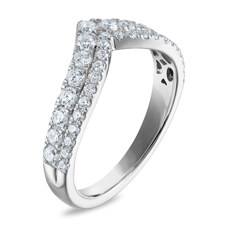 Main Image 2 of Vera Wang VOW Lab-Grown Diamond Two-Row Chevron Wedding Band 3/4 ct tw 14K White Gold