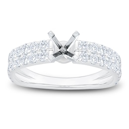 Lab-Grown Diamond Two-Row Engagement Ring Setting 1 ct tw Platinum