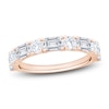 Thumbnail Image 1 of Round & Emerald-Cut Lab-Grown Diamond Alternating Anniversary Ring 2-1/8 ct tw 14K Rose Gold
