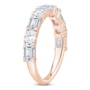 Thumbnail Image 2 of Round & Emerald-Cut Lab-Grown Diamond Alternating Anniversary Ring 2-1/8 ct tw 14K Rose Gold