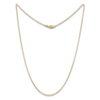Diamond-Cut Cube Bead Chain Necklace 1.05mm Solid 10K Yellow Gold 18"