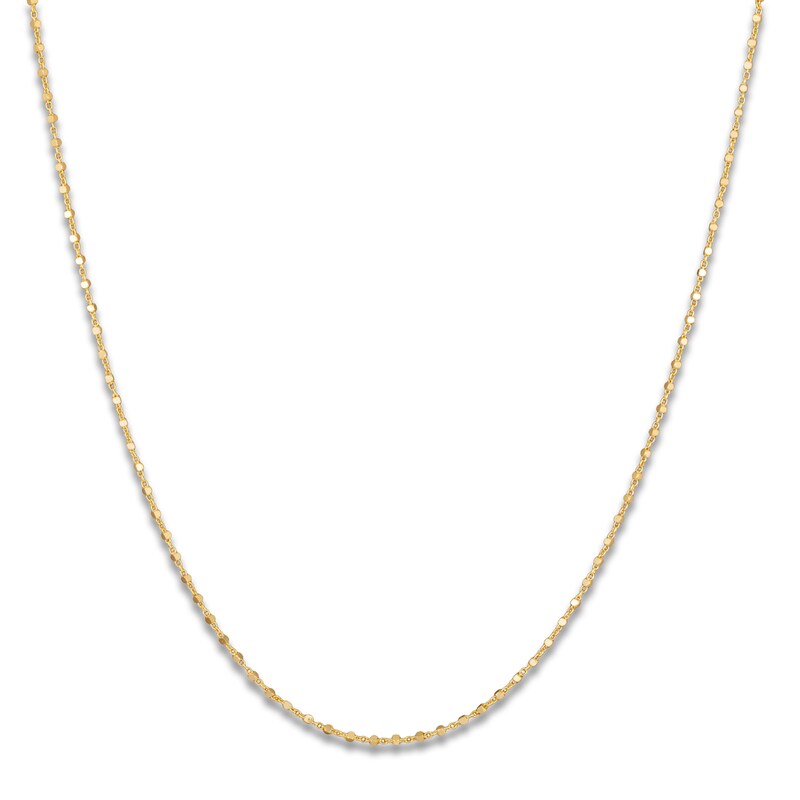Main Image 2 of Diamond-Cut Cube Bead Chain Necklace 1.05mm Solid 10K Yellow Gold 18"