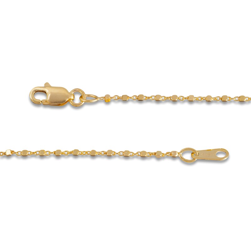 Main Image 3 of Diamond-Cut Cube Bead Chain Necklace 1.05mm Solid 10K Yellow Gold 18"