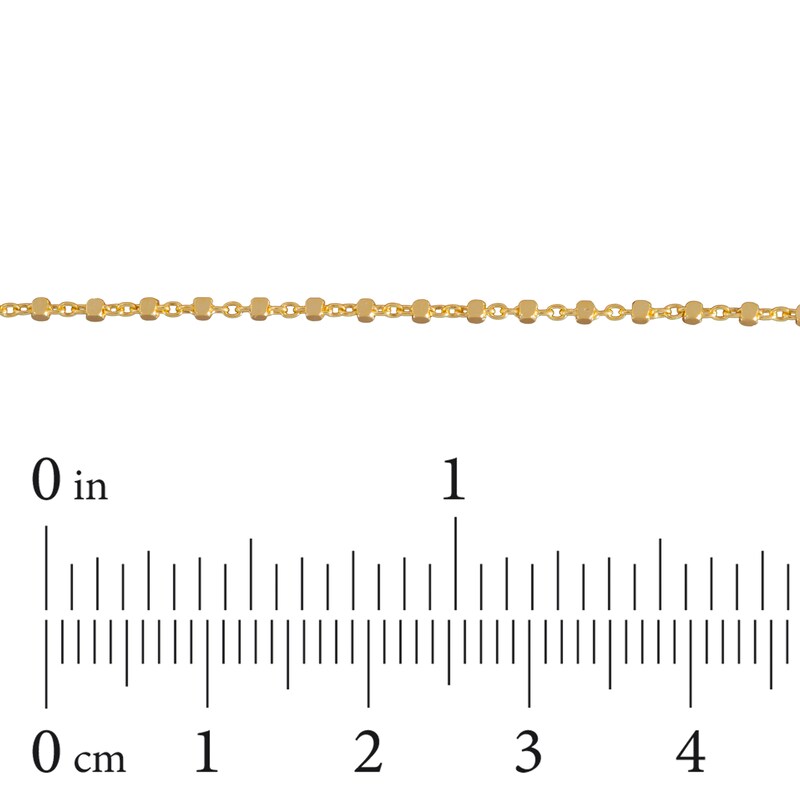 Main Image 4 of Diamond-Cut Cube Bead Chain Necklace 1.05mm Solid 10K Yellow Gold 18"