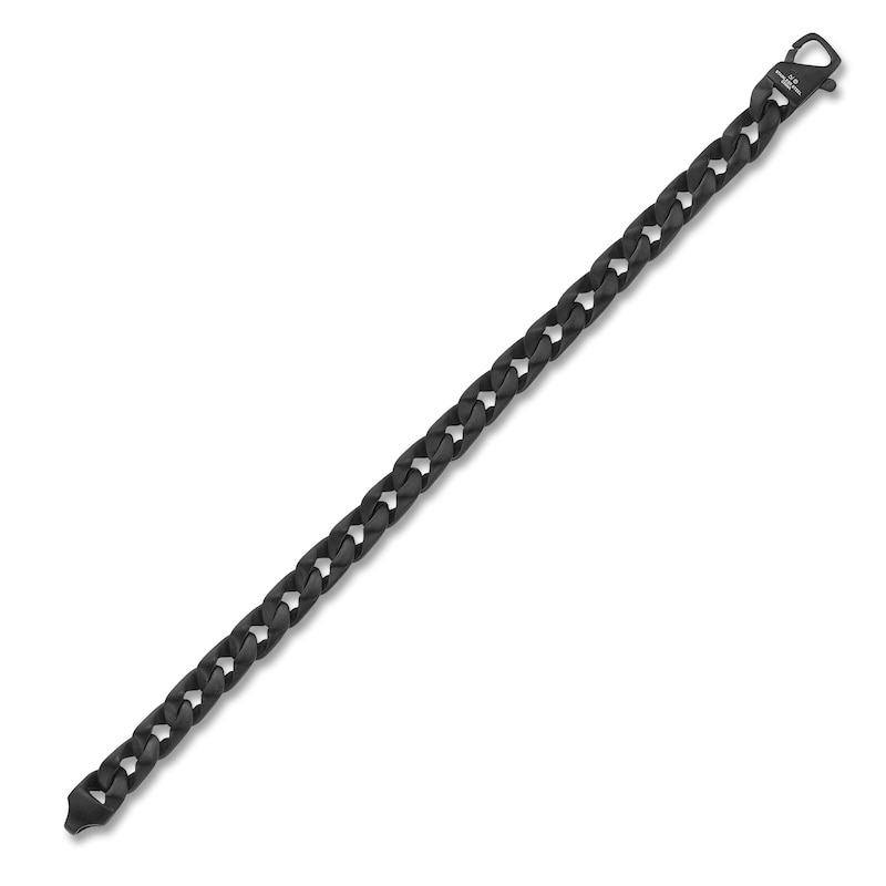 Main Image 2 of Chain Link Necklace 9mm Matte Black Ion-Plated Bracelet 8.5"