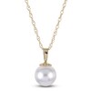 Thumbnail Image 1 of Akoya Cultured Pearl Necklace 14K Yellow Gold 7-7.5mm 18"