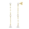 Thumbnail Image 2 of Shy Creation Cultured Pearl Valentino Chain Drop Earrings 14K Yellow Gold