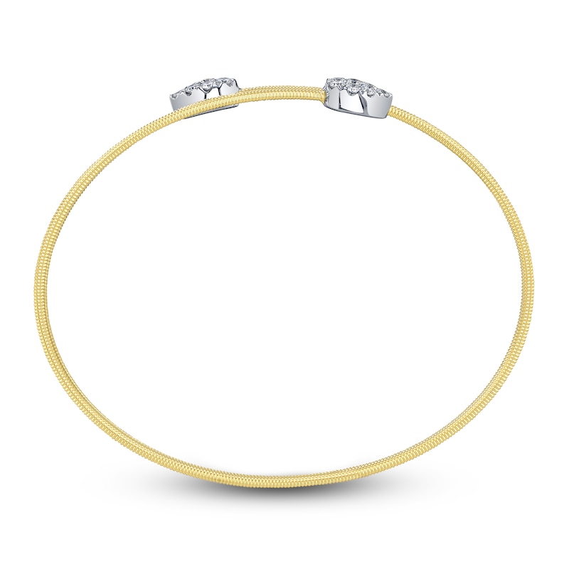 Main Image 3 of Shy Creation Multi-Diamond Pavé Teardrop Bangle Bracelet 3/8 ct tw 14K Two-Tone Gold