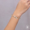 Thumbnail Image 5 of Shy Creation Multi-Diamond Pavé Teardrop Bangle Bracelet 3/8 ct tw 14K Two-Tone Gold