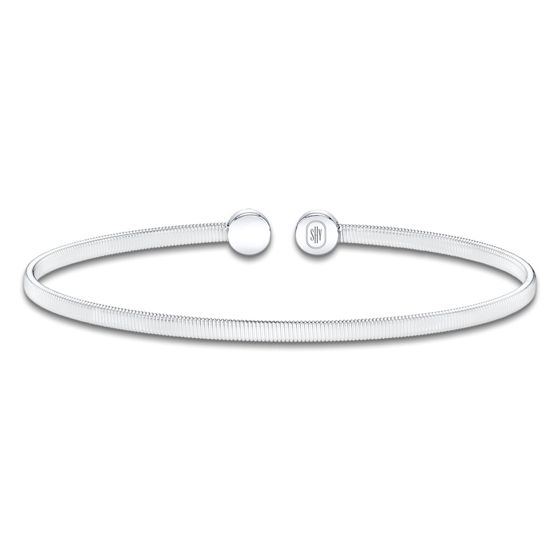 Main Image 4 of Shy Creation Multi-Diamond Pavé Cuff Bangle Bracelet 1/5 ct tw 14K White Gold