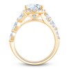 Thumbnail Image 2 of Pear-Shaped Lab-Grown Diamond Floral-Inspired Engagement Ring 3 ct tw 14K Yellow Gold