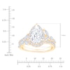 Thumbnail Image 4 of Pear-Shaped Lab-Grown Diamond Floral-Inspired Engagement Ring 3 ct tw 14K Yellow Gold