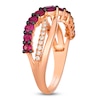 Thumbnail Image 3 of Le Vian Natural Oval-Cut Ruby Ring 1/6 ct tw Diamonds 14K Strawberry Gold