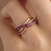 Thumbnail Image 4 of Le Vian Oval-Cut Natural Ruby Ring 1/6 ct tw Diamonds 14K Strawberry Gold