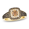 Thumbnail Image 1 of Le Vian Chocolate Diamond Double Halo Ring 1-1/6 ct tw 14K Honey Gold